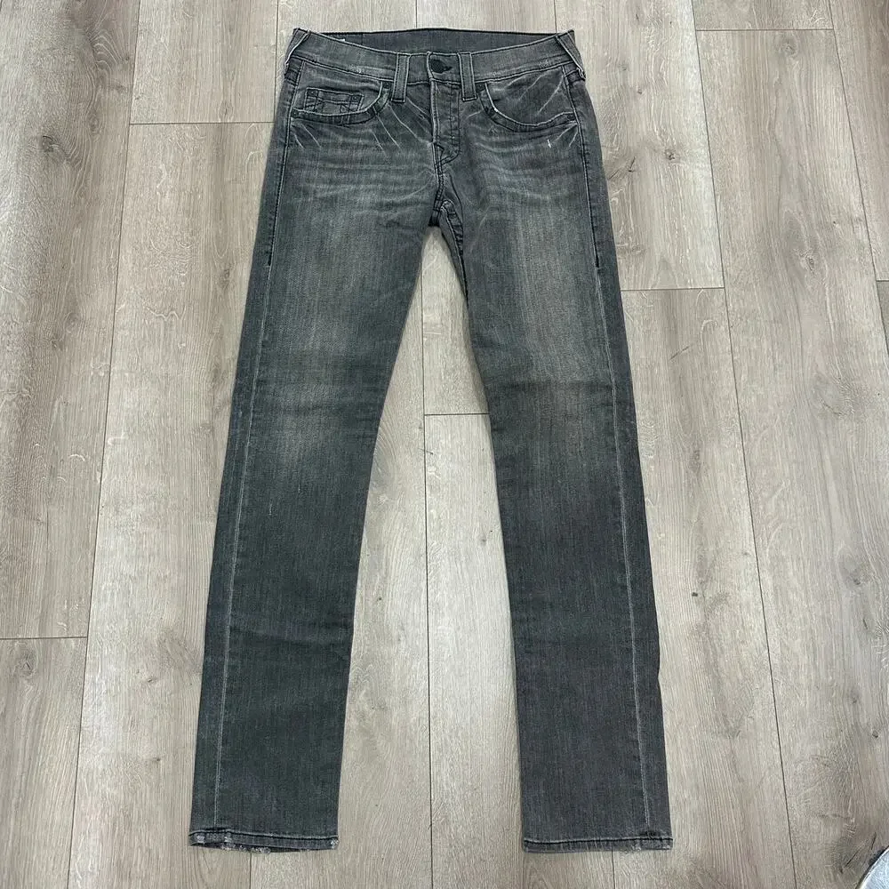 True Religion jeans grey denim wash straight-leg cut sz 30x32 B29